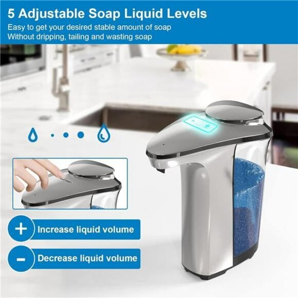 Automatic Soap Dispenser Touchless Dish Soap Dispenser 17oz/500ml with Infrared - Picture 4 of 6